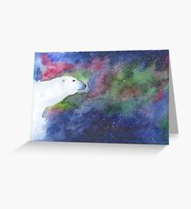 Aquarell-Eisbär mit Aurora Borealis Grußkarte
