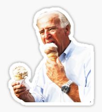 Joe Biden Eating Ice Cream Sticker