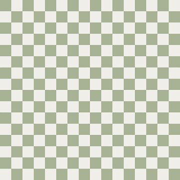 Artwork thumbnail, Checkerboard Mini Check Pattern in Sage Green and Off White by kierkegaard