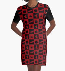 Evil Regal - Feather/Apple/Crown/Hand Graphic T-Shirt Dress