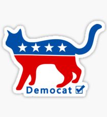 Democrat DemoCAT Hillary Clinton 2016 Sticker