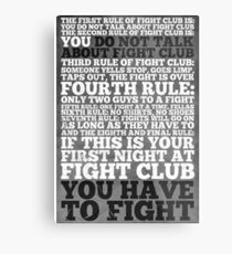 Fight Club Rules Metal Print
