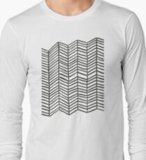 Herringbone – Black & White Long Sleeve T-Shirt