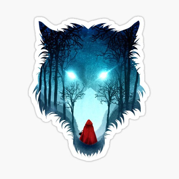 Big Bad Wolf pair Decal 10/" x 8/"