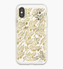 Gold Olive Branches iPhone Case