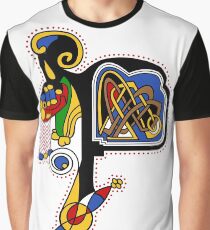 Kells Letter F (Color) Graphic T-Shirt