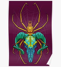 Bright Spider Skull Poster