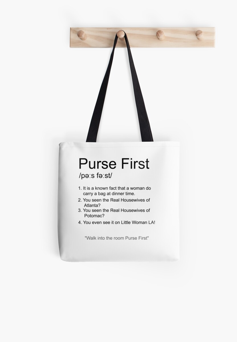 "Purse First Definition" Tote Bags by nationalpride Redbubble