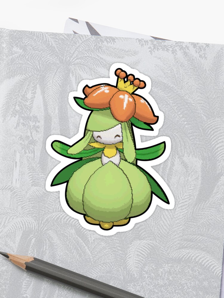 Liligant Pokemon Amie Thick Border Sticker By Dicktree Redbubble