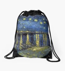 1888-Vincent van Gogh-Starry Night-72x92 Drawstring Bag