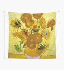 1889-Vincent van Gogh-Sunflowers-73x95 Wall Tapestry