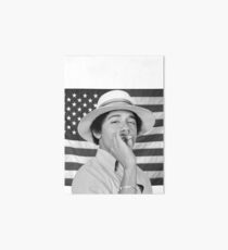Young Obama smoking with American Flag Art Board
