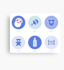 Baby boy blue icons collection Canvas Print