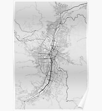 Medellin, Colombia Map. (Black on white) Poster