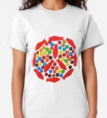 Camiseta clásica Signo de paz de color caramelo de arco iris