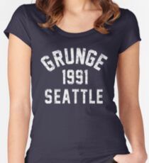 Camiseta entallada de cuello ancho Grunge