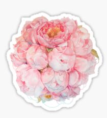 Tender watercolor bouquet of peonies Sticker