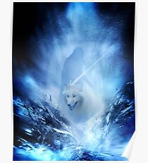 Jon Snow and Ghost - Game of thrones - Winter is here Poster