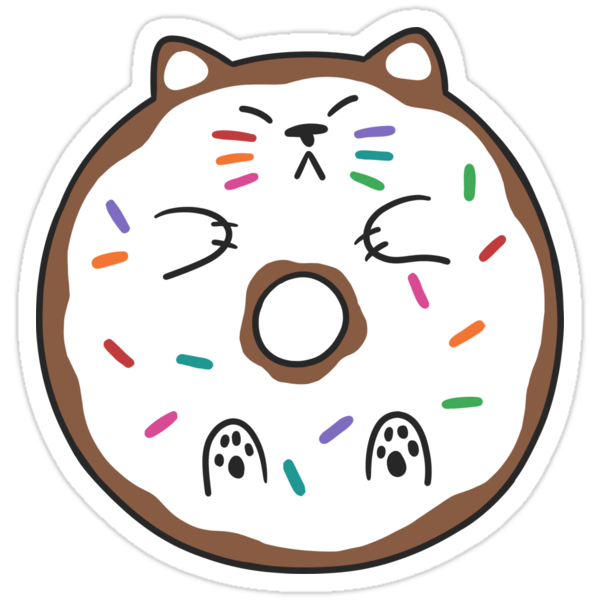 cat donut stickers by ssamdee redbubble