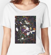 black multicolor splat Women's Relaxed Fit T-Shirt