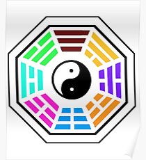 Yin yang coloured Poster