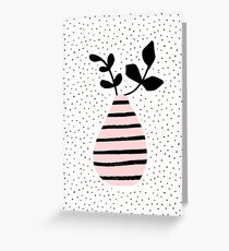 Pink Stripes and Branches Greeting Card