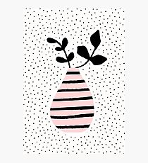 Pink Stripes and Branches Photographic Print