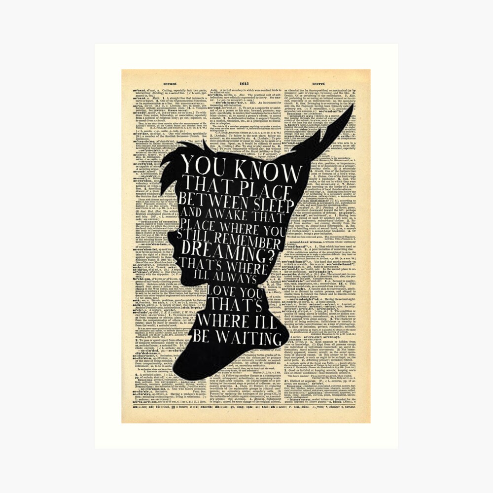 peter-pan-vintage-dictionary-page-style-that-place-art-print-by