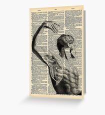 Vintage Dictionary Page Anatomy Side Arm Profile Grußkarte