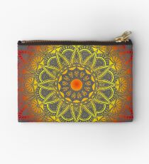 Vivid Fire Watercolor Mandala Studio Pouch