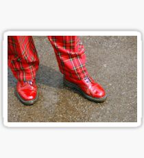 Red Shoes, Plaid Trews Sticker