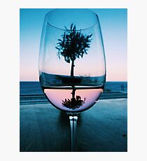 Wine Glass at Sunset Photographic Print