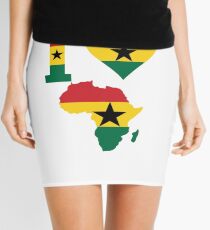 I love Ghana flag Africa map t-shirt Mini Skirt