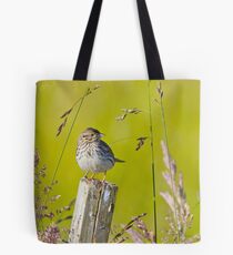 Savannah Sparrow on a Post Tote Bag