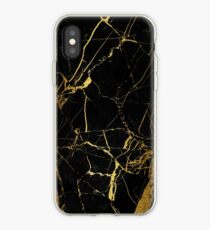 gold and black marble iPhone Case