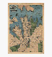Robinson’s Aeroplane map of Sydney, Australia - 1922 Photographic Print