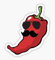 Moustache and Sunglasses Chilli Sticker