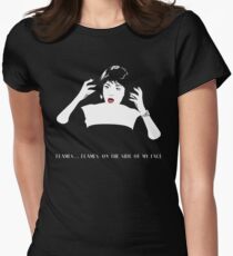 Flammen auf der Seite meines Gesichts Tailliertes T-Shirt