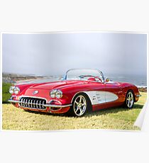 1958 Corvette 'Seaside' Roadster Poster