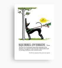 Greyhound Glossary: Squirrel Override Canvas Print