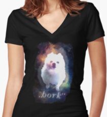 Gabe the Dog - BORK Women's Fitted V-Neck T-Shirt