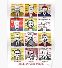 12 russische Komponistenporträts Poster