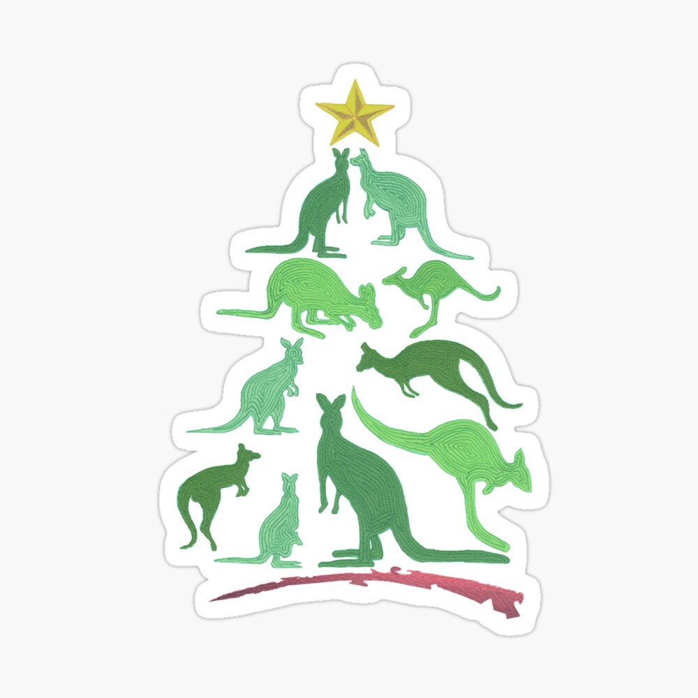 Kangaroo Christmas Sticker