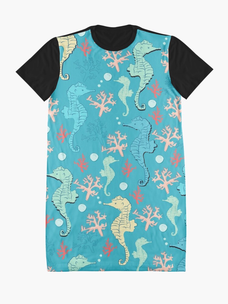 Alternate view of Sea of Seahorses (Bold) Graphic T-Shirt Dress