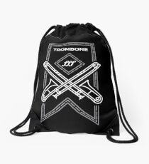 Trombone - White & Gray Drawstring Bag