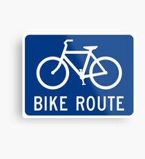 Bike Route Sign Metal Print