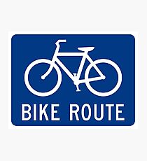 Bike Route Sign Photographic Print