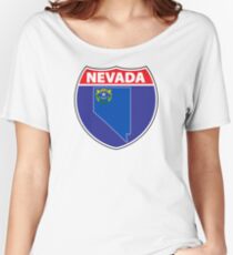 Nevada flag USA hghway seal sign Women's Relaxed Fit T-Shirt