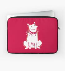 white dog red contour cartoon style illustration Laptop Sleeve