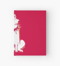 white dog red contour cartoon style illustration Hardcover Journal